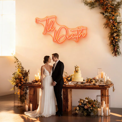 Gold Yellow Til Death Neon Sign