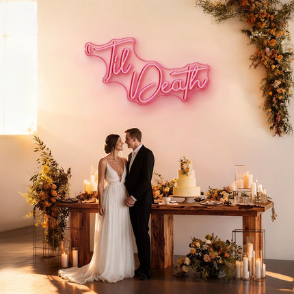 Light Pink Til Death Neon Sign