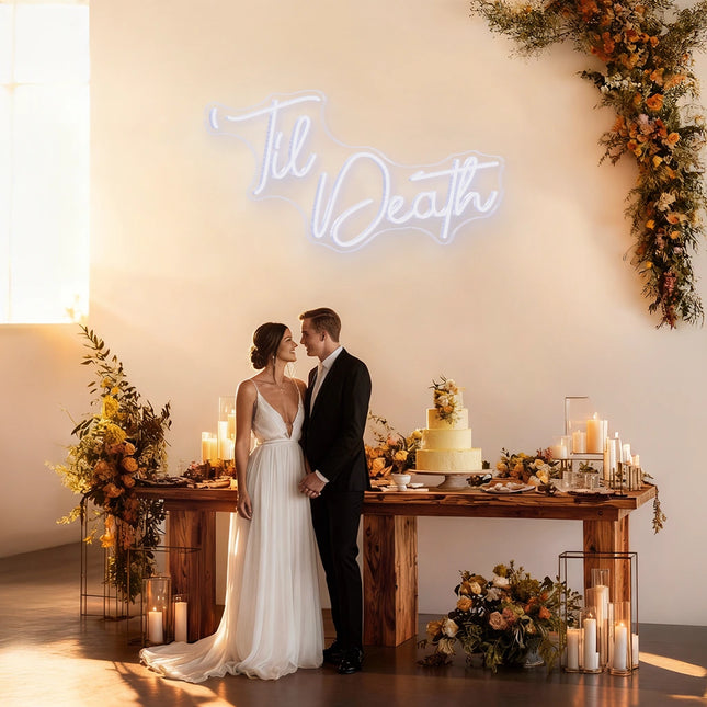 White Til Death Neon Sign