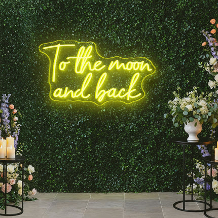 Lemon Yellow To the moon and back Neon Sign