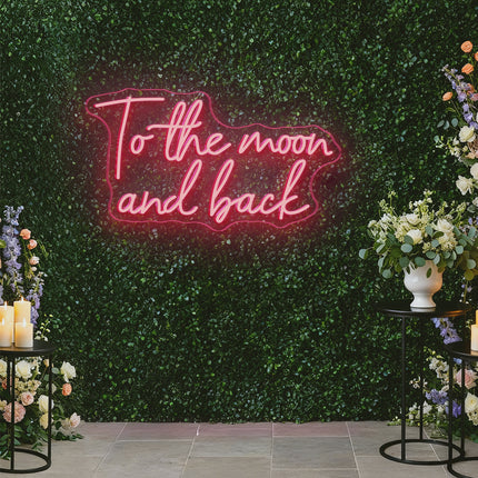 Light Pink To the moon and back Neon Sign