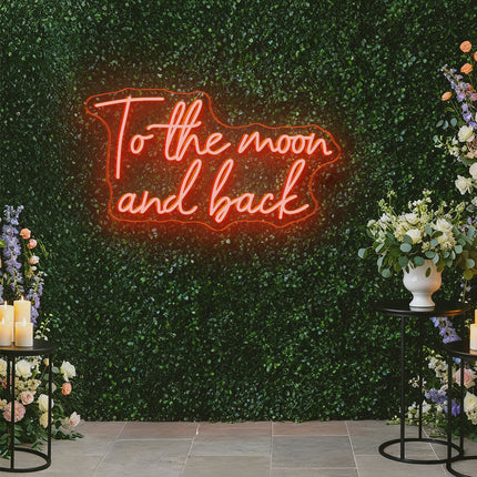 Orange To the moon and back Neon Sign