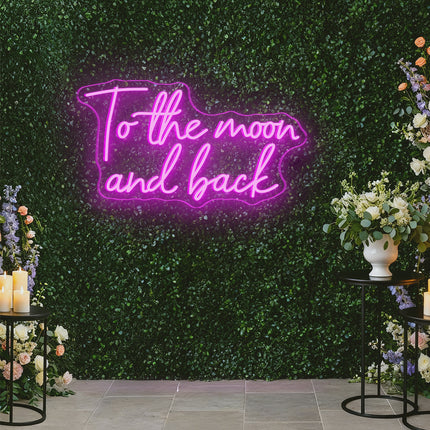 Pink To the moon and back Neon Sign