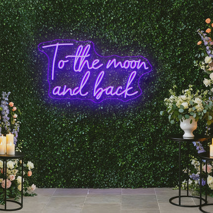 Purple To the moon and back Neon Sign