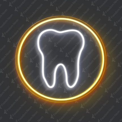 Golden Yellow Tooth Neon Sign