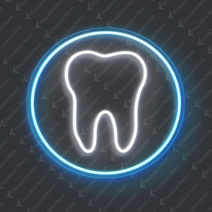 Ice Blue Tooth Neon Sign