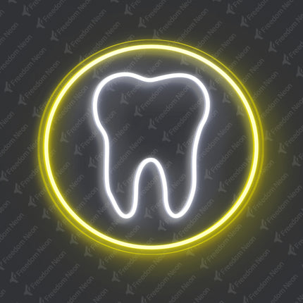 Lemon Yellow Tooth Neon Sign