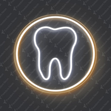 Warm White Tooth Neon Sign