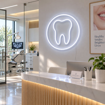 White Tooth Neon Sign
