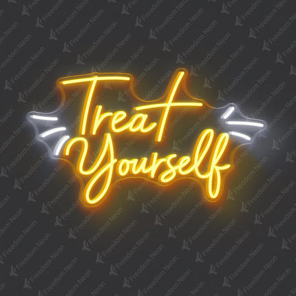 Golden Yellow Treat Yourself Neon Sign