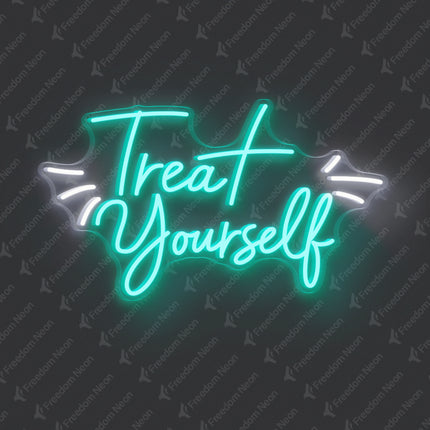 Mint Green Treat Yourself Neon Sign