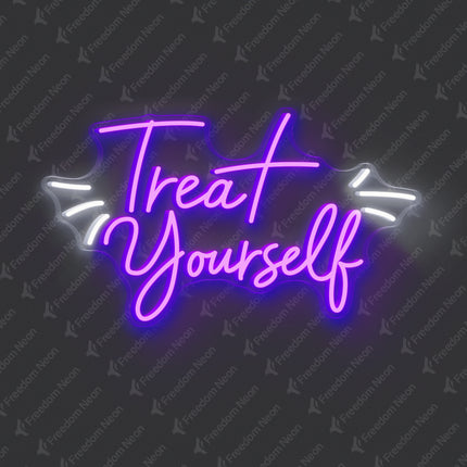 Purple Treat Yourself Neon Sign
