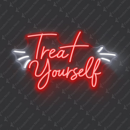 Red Treat Yourself Neon Sign