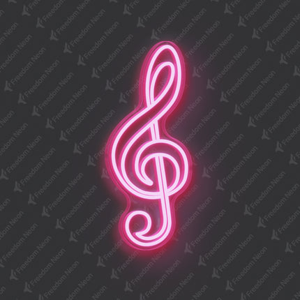 Light Pink Treble Clef Neon Sign