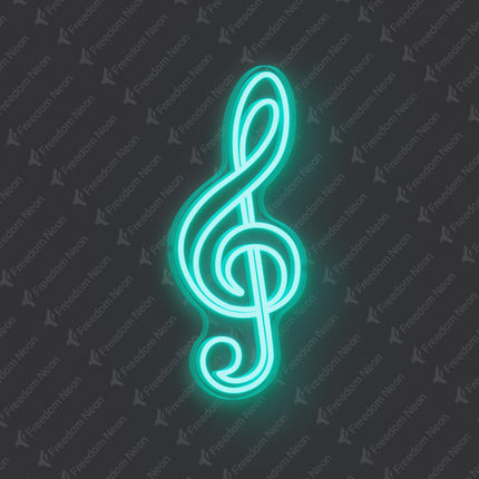 Mint Green Treble Clef Neon Sign
