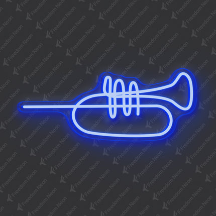 Blue Trumpet Neon Sign
