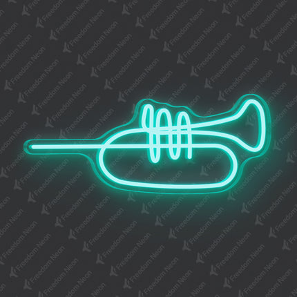 Mint Green Trumpet Neon Sign