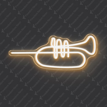 Warm White Trumpet Neon Sign