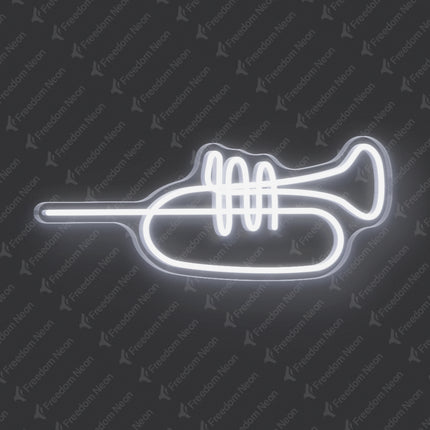 White Trumpet Neon Sign