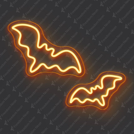 Orange Two-Bat Neon Sign