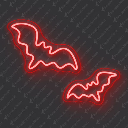 Red Two-Bat Neon Sign