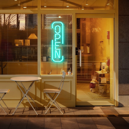 Mint "U-Frame OPEN" Neon Sign