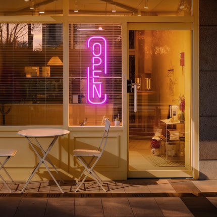 Pink "U-Frame OPEN" Neon Sign