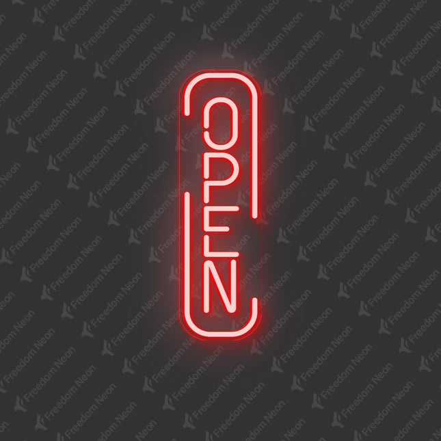 Red "U-Frame OPEN" Neon Sign
