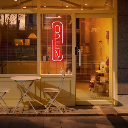 Red "U-Frame OPEN" Neon Sign