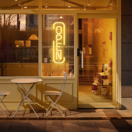 Warm White "U-Frame OPEN" Neon Sign