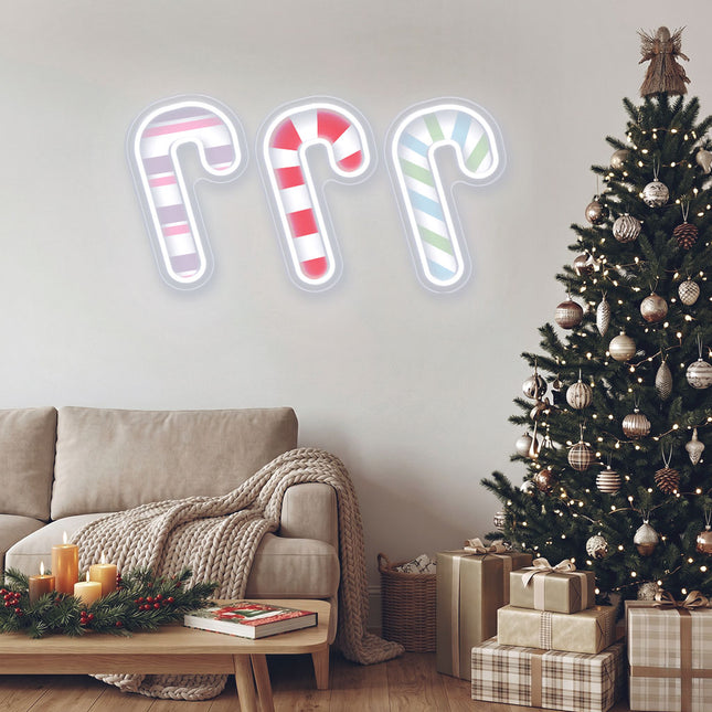 UV Candy Cane Neon Sign