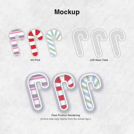 UV Candy Cane Neon Sign