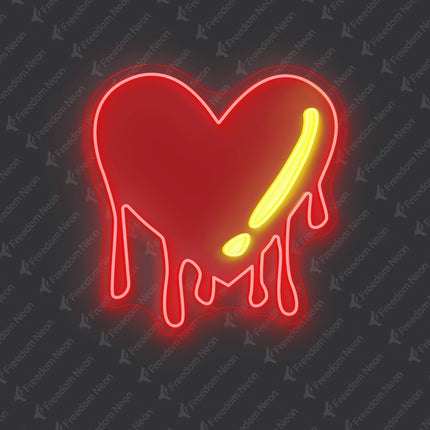 UV Heart Drip Neon Sign