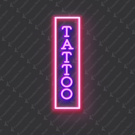 Light Pink & Purple Vertical Tattoo Neon Sign
