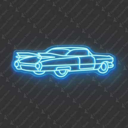 Ice Blue Vintage Car Neon Sign