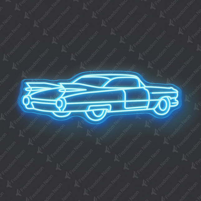 Ice Blue Vintage Car Neon Sign