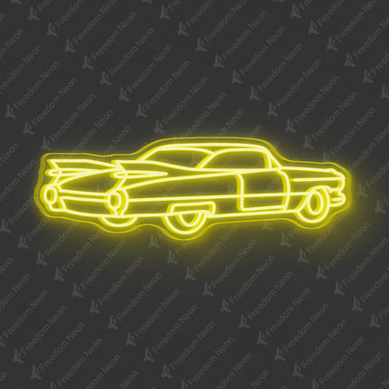 Lemon Yellow Vintage Car Neon Sign