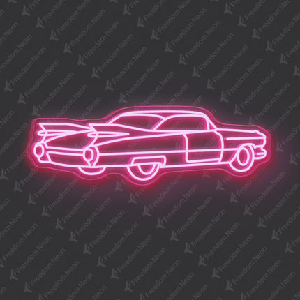 Light Pink Vintage Car Neon Sign