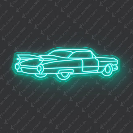 Mint Green Vintage Car Neon Sign
