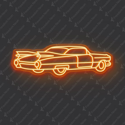 Orange Vintage Car Neon Sign