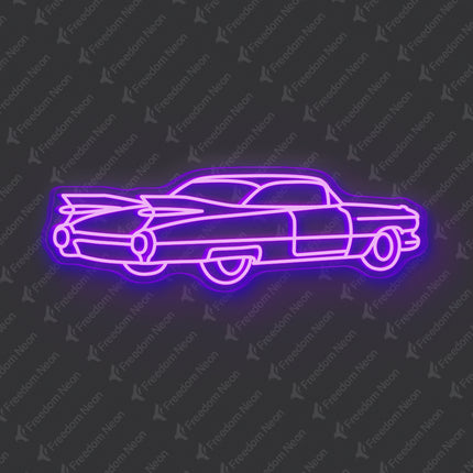 Purple Vintage Car Neon Sign