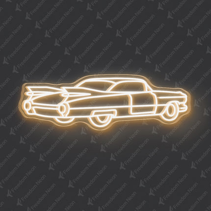 Warm White Vintage Car Neon Sign