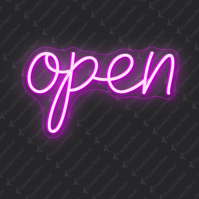 Vintage pink neon "Open" sign