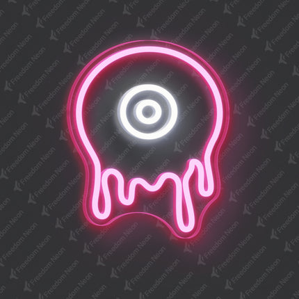 Light Pink Vinyl Record Drip Neon Sign