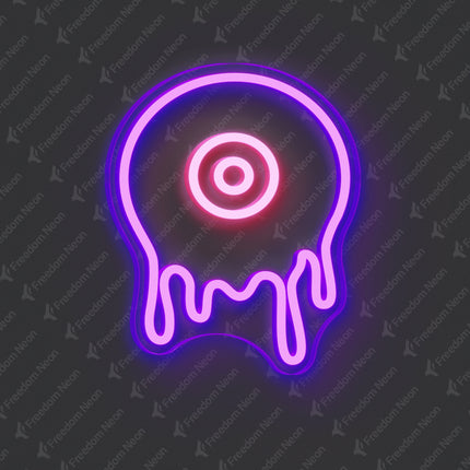 Purple Vinyl Record Drip Neon Sign