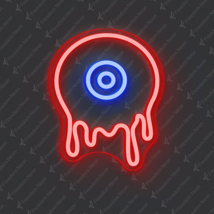 Red Vinyl Record Drip Neon Sign