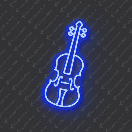 Blue Violin Neon Sign