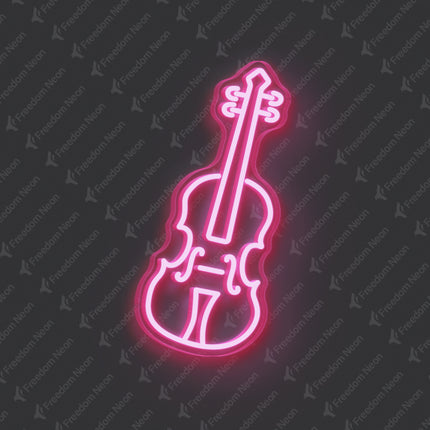 Light Pink Violin Neon Sign