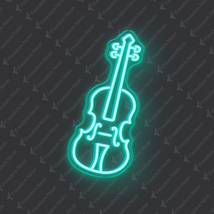 Mint Green Violin Neon Sign