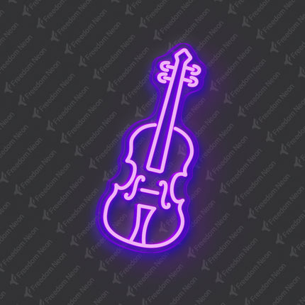 Purple Violin Neon Sign